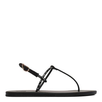 Ancient Greek Sandals Flat Sandals, female, Black, 8 UK, Black Galaxy Leather Sandals
