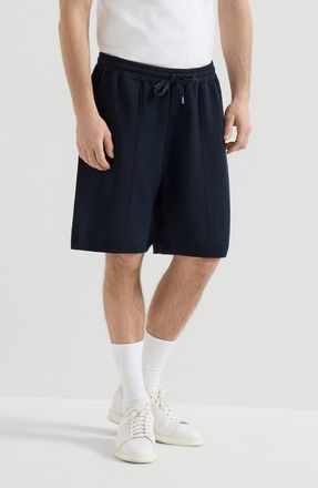 Brunello Cucinelli Double knit Bermuda shorts in Navy Blue at Nordstrom, Size Xxx-Large Eu