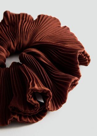 Mango Elastico per capelli plissettato arancione tostato - Donna - Taglia unica - MANGO