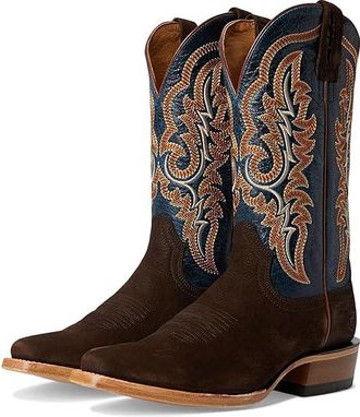 Ariat Futurity Relentless Bama Fury Cowboy Boots Chocolate Bison/Royal Blue : 8.5 D - Medium, Leather