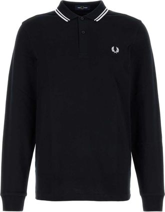 Fred Perry Marineblauwe Piquet Polo Shirt - Heren - Polos - Blauw - L - Katoen - Tops