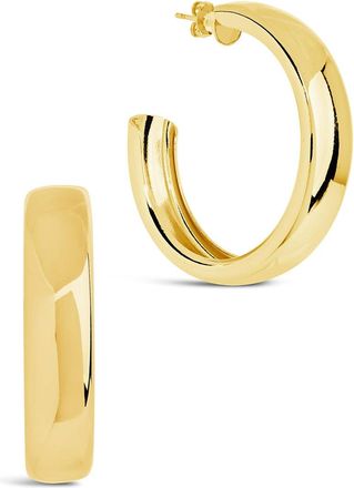 Sterling Forever Liviana Polished Statement Hoop Earrings