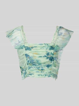 Lace & Beads Top mit Volants in Gruen, Gr&ouml;&szlig;e XXS