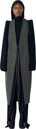 Rick Owens Wollen Gedrapeerd Gilet - Dames - Bodywarmers - Grijs - S - Wol - Jassen