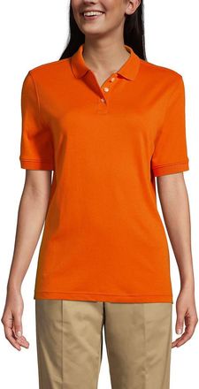 Lands End School Uniform Short Sleeve Interlock Polo Shirt in Orange Spice at Nordstrom, Size X-Large
