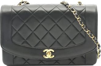 Chanel 1991-1994 Diana Flap matelasse chain crossbody bag - Black