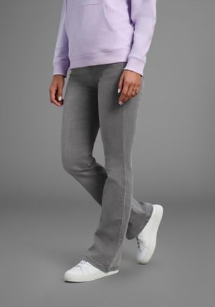 Arizona Bootcut-Jeans ARIZONA Comfort-Fit, Damen, Gr. 100, K + L Gr, grau (grau used), Denim/Jeans, Obermaterial: 98% Baumwolle, 2% Elasthan, Basic, bequem la
