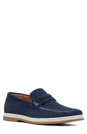 Vintage Foundry Co. Menaham Perforated Leather Loafer in Navy at Nordstrom Rack, Size 10