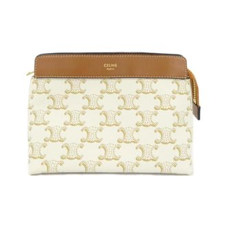 Celine White Coated Canvas Pouch (Pre-Owned)