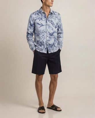 Orlebar Brown Grasmoor Relaxed Fit Long Sleeve Shirt in Aero Blue at Nordstrom, Size Xxx-Large