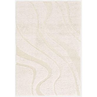 Sweeek Sweeek - Tappy interior shaggy diseño geométrico beige, Amy, 230x160x3.5 cm