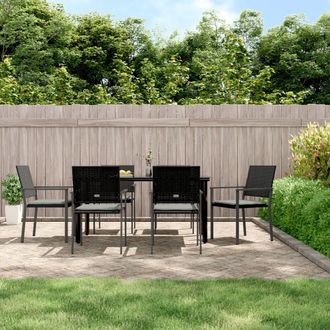 vidaXL Vidaxl - Juego Comedor Jard&iacute;n 7 Piezas Y Cojines Rat&aacute;n Sint&eacute;tico Y Acero