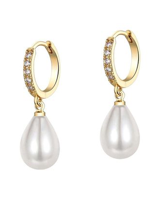 Liv Oliver 18K 10-12Mm Pearl Cz Essential Earrings
