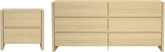 Manhattan Comfort Linda Modern 2Pc Double Wide Dresser & Nightstand