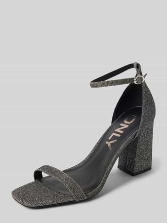 Only Sandaletten mit Absatz in Glitzer-Optik Modell ANYX in Silber, Gr&ouml;&szlig;e 38