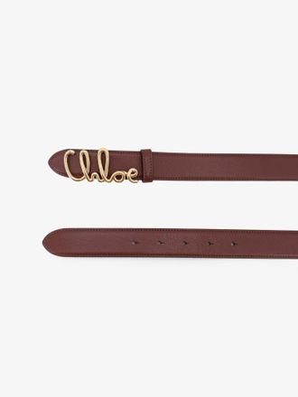 Chlo&eacute; Womens Leather Belt Brown