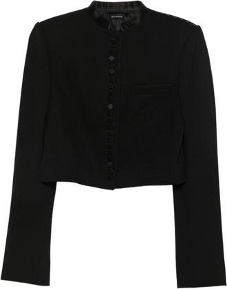 Tom Ford Mandarijnkraag Jas - Dames - Blazers - Zwart - XS - Jassen