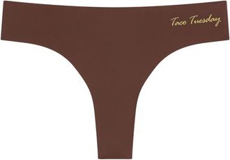 Uwila Warrior Soft Seamless Days of the Week Thong in Chocolate at Nordstrom, Size 3X-Large