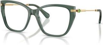 Swarovski 55mm Cat Eye optical glasses in Green at Nordstrom