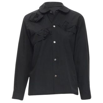Junya Watanabe cotton rose bud round collar long sleeve shirt