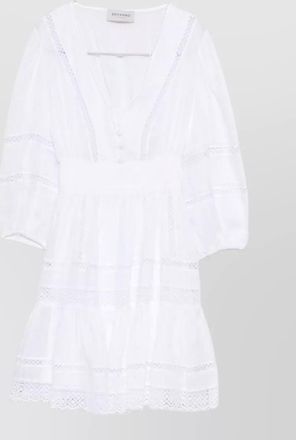 Ermanno Scervino short dress v neckline tiered skirt