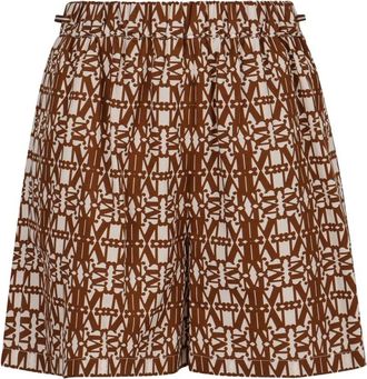 Max Mara Taiga High-Rise Katoenen Short - Dames - Korte Broeken - Bruin - XS - Katoen - Korte Broeken