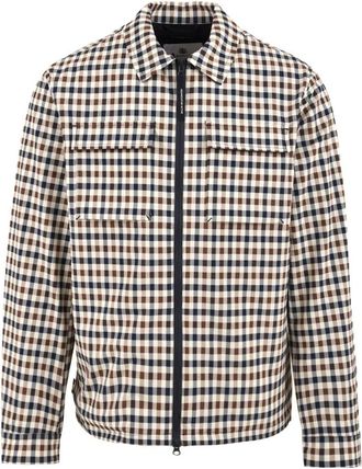 Aquascutum Shell SP Overshirt - Club Check - Heren - Zomerjassen - Beige - M - Nylon - Jassen