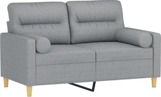 vidaXL Sof&aacute; De 2 Plazas Con Cojines Tela Gris Claro 120 Cm Vidaxl