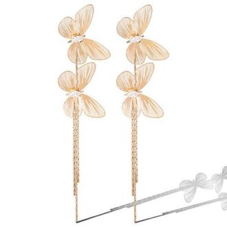 Jessica Simpson Butterfly Tassled-Drop Gold-Tone Earrings at Nordstrom