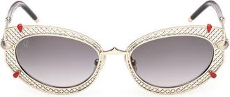 Christian Louboutin 54mm Oval Sunglasses in Pale Gold /Zeiss Smoke Lens at Nordstrom