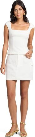 Onia Linen Utility Mini Skirt in White at Nordstrom, Size 14