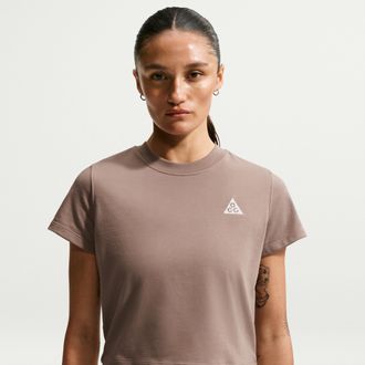 Nike Womens Nike ACG Dri-FIT Short-Sleeve Top in Brown | II7283-214
