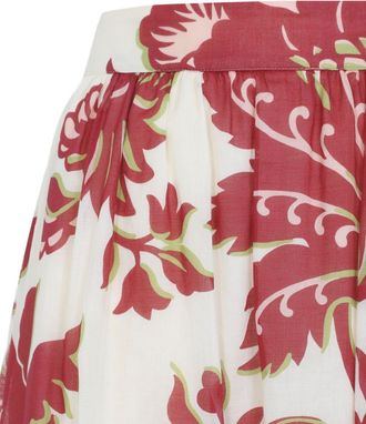 Etro Womens Skirt Red Paisley Floral Print White-Red Cotton White/red