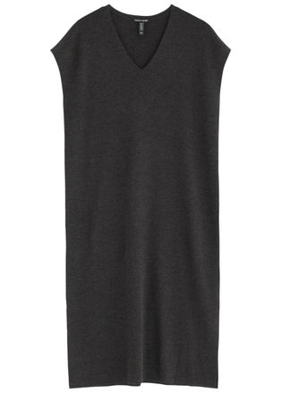 Eileen Fisher Eileen Fisher Ribbed Wool Midi Jumper Dress - Charcoal - M (UK 14-16 / L)