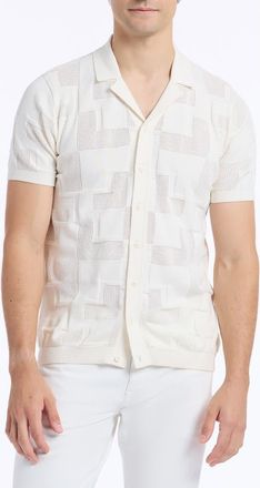 Robert Graham Drayford Short Sleeve Sweater in Off White at Nordstrom, Size Xxx-Large