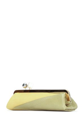 Jacquemus Womens Pochette Clutch Yellow Cotton Calf Leather