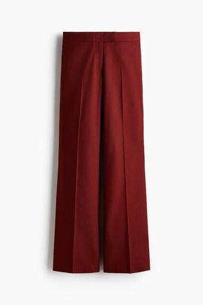 H&M Linen-blend Tailored Trousers in Dark Red at Nordstrom, Size 20