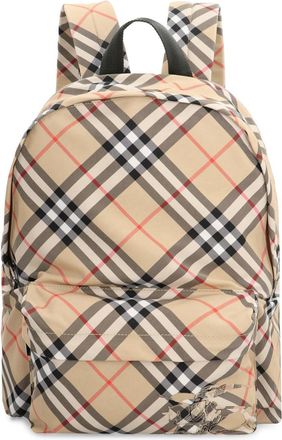 Burberry Beige Check Large Backpack