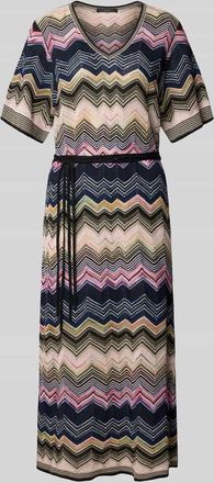 Oui Strickkleid aus Viskose-Mix mit Bindeg&uuml;rtel in Black, Gr&ouml;&szlig;e 34