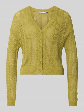 Mango Strickjacke mit V-Ausschnitt Modell ROSI in Oliv, Gr&ouml;&szlig;e XL