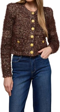L'agence Una Knit Cardigan In Chocolate Multi
