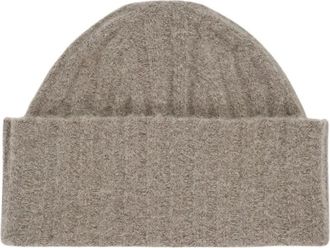 Rus Ribbed Knit Beanie - Dames - Hoeden - Beige - ONE Size - Wol - Accessoires