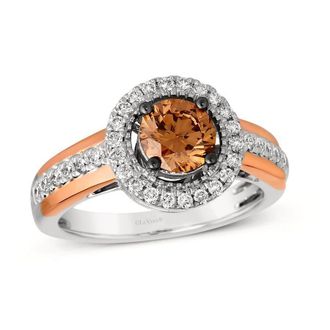 Le Vian Ladies Le Vian Couture Chocolate Solitaire Rings set in 18K Two Tone Gold