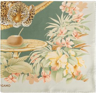 Ferragamo Relax Zijden Sjaal - Dames - Zijden sjaals - Veelkleurig - ONE Size - Bamboe - Accessoires