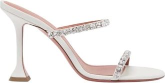 Amina Muaddi Gigi Slipper 95 - female - Amina Muaddi - Heeled Mules - White - 3 1/2 UK - Shoes