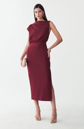 BWLDR Alias Midi Dress in Burgundy at Nordstrom, Size 14