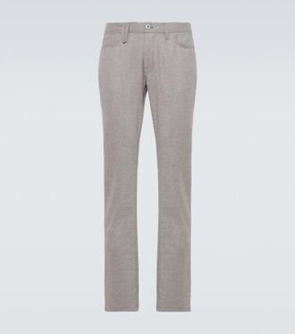 Brioni Pantaloni tapered Asolo in flanella di lana