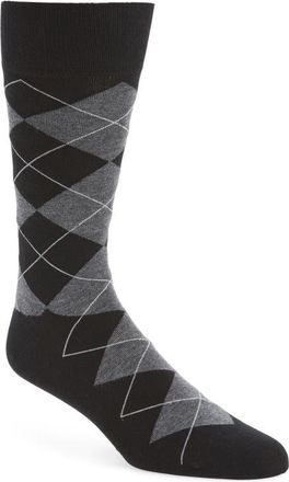 Cole Haan Argyle Crew Socks in Black at Nordstrom