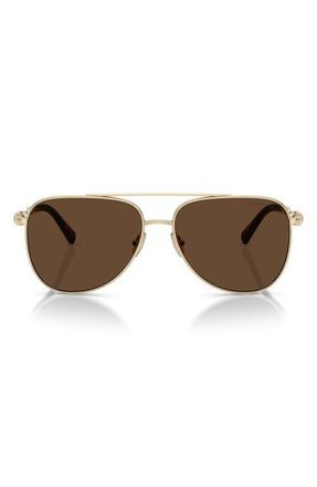 Tiffany & Co. 59mm Pilot Sunglasses in Pale Gold /Light Brown at Nordstrom