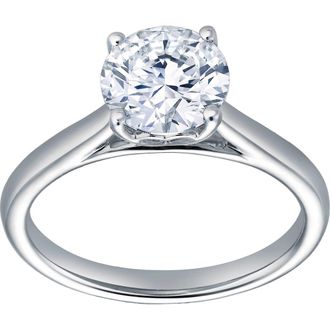 LuvMyJewelry Nyra 14K White Gold Round Lab Grown Diamond Classic Engagement Ring - 1.5 ctw at Nordstrom, Size 7
